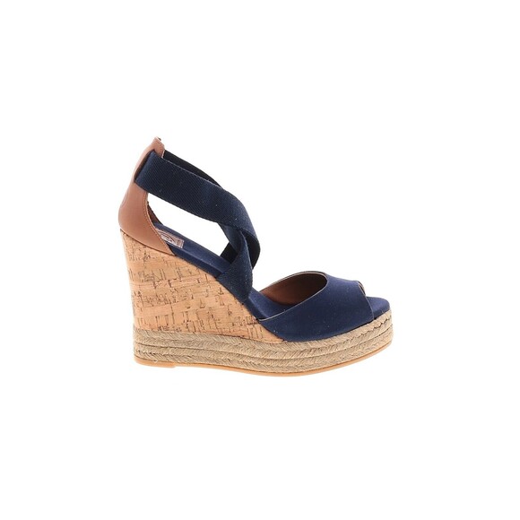 TORY BURCH Solid Denim Blue Espadrille Wedge Platform Sandal - US 7.5 - Picture 2 of 11